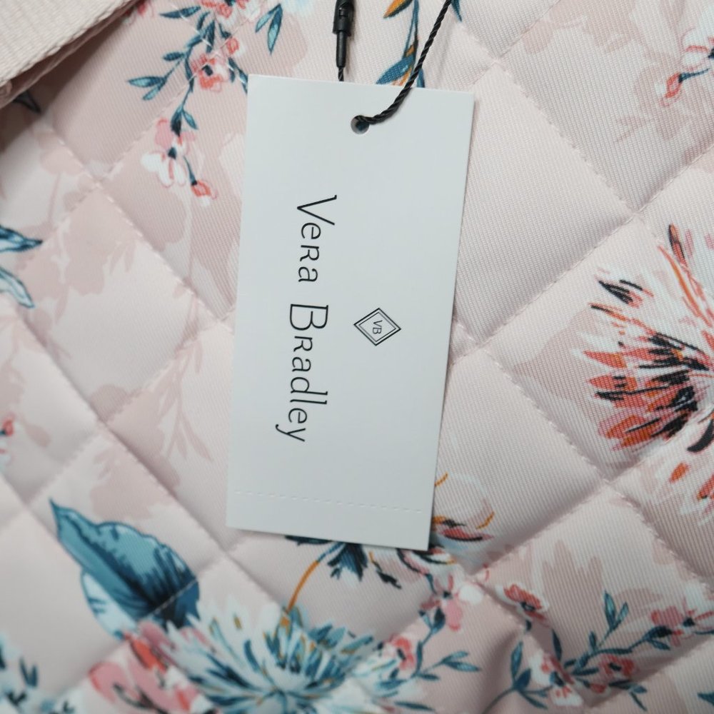 Vera Bradley Peach Blossom Bouquet Large Travel Duffel Bag Weekender Twill NWT - Picture 11 of 12